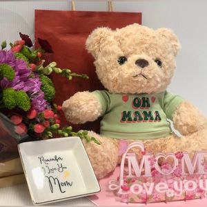 Baby Shower Gift Teddy Bear Gift Set Cute Design Jewelry tray, 3D Pop up card